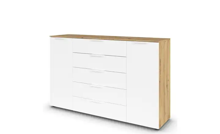 Sideboard Flipp Weiß, Eiche Artisan (Nachbildung) Front: Dekor, Oberboden: Dekor 160 cm Weiß