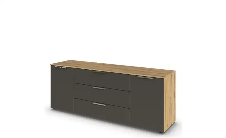Sideboard Flipp Graphit, Eiche Artisan (Nachbildung) Graphit, Eiche Artisan (Nachbildung) Front: Dekor, Oberboden: Dekor verchromt