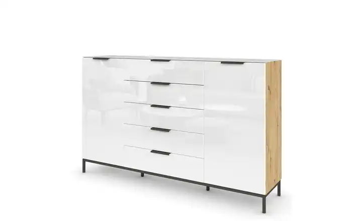 Highboard Flipp Graphit 180 cm Weiß, Eiche Artisan (Nachbildung)