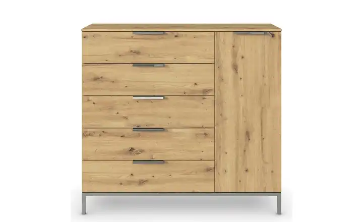 Sideboard Flipp Eiche Artisan (Nachbildung) Front: Dekor, Oberboden: Dekor verchromt