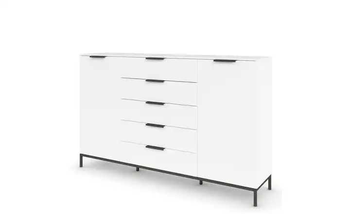 Highboard Flipp Weiß Weiß Front: Dekor, Oberboden: Dekor 180 cm Graphit