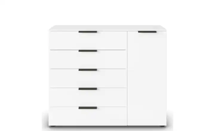 Sideboard Flipp Weiß Weiß Front: Dekor, Oberboden: Dekor Graphit