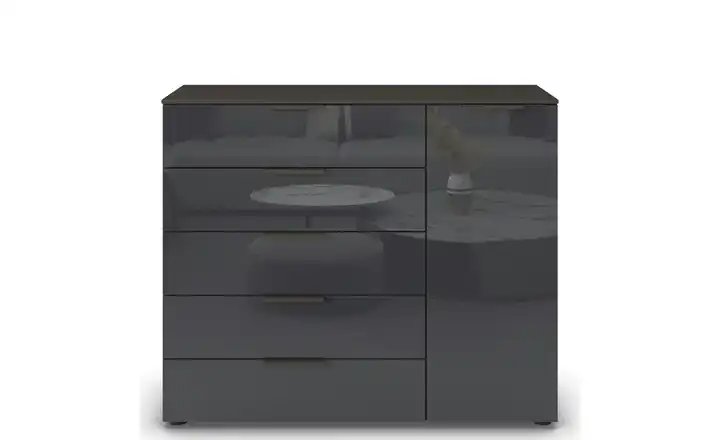 Sideboard Flipp Basaltgrau, Graphit Basaltgrau, Graphit Front: Glas, Oberboden: Dekor Graphit