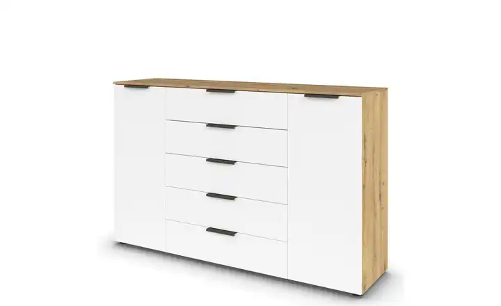 Sideboard Flipp Weiß, Eiche Artisan (Nachbildung) Front: Dekor, Oberboden: Dekor 160 cm Graphit