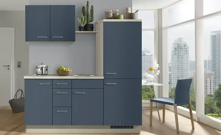 Küchenzeile mit Elektrogeräten Breda Ausrichtung links Blau
