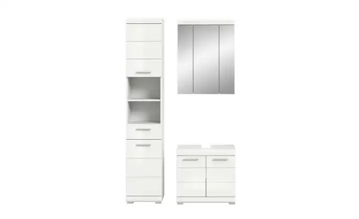  Badmöbel-Set SCHLOONSEE, 3 teilig, bestehend aus: Hochschrank, Waschbeckenunterschrank, Spiegelschrank  Schloonsee