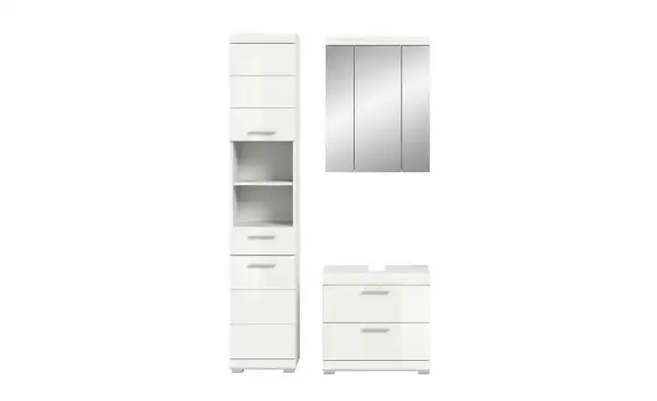  Badmöbel-Set SCHLOONSEE, 3 teilig, bestehend aus: Hochschrank, Waschbeckenunterschrank, Spiegelschrank  Schloonsee