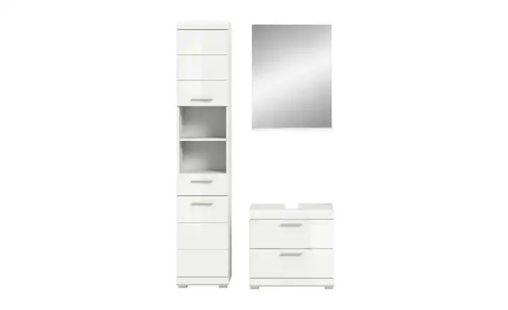  Badmöbel-Set SCHLOONSEE, 3 teilig, bestehend aus: Hochschrank, Waschbeckenunterschrank, Spiegel  Schloonsee