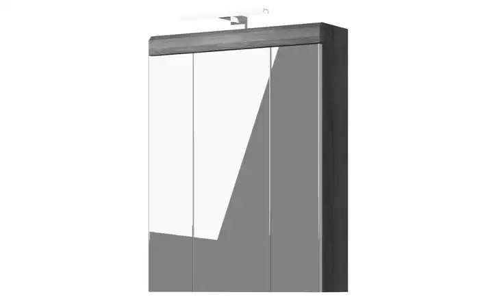  Spiegelschrank SCHLOONSEE, Breite 60cm, inkl. Beleuchtung, 3 Spiegeltüren, 9 Fächer in verschiedenen Farben erhältlich, Badmöbel, Spiegel, Badschrank, Bad  Schloonsee