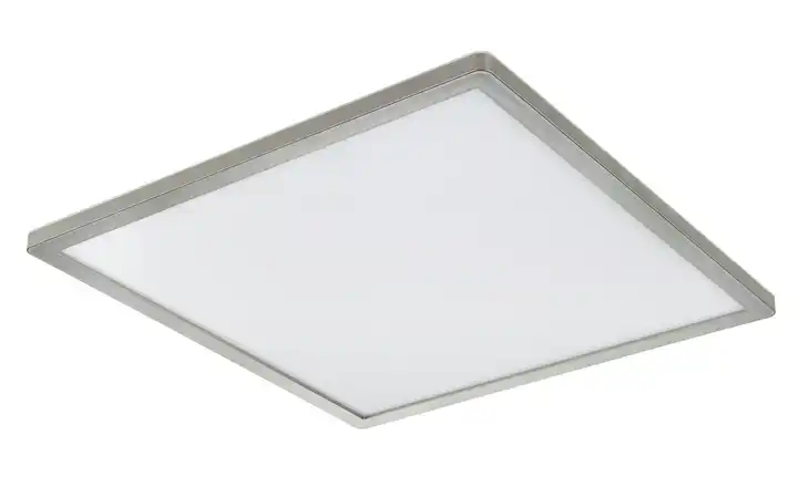 Globo Lighting Deckenleuchte Quadratisch 42 cm 42 cm Weiß, edelstahlfarben