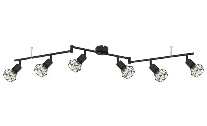 Globo Lighting Deckenstrahler 6-flammig 22 cm 120 cm 8 cm Schwarz, matt