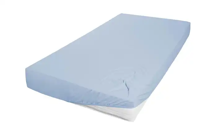 Jersey Spannbettlaken Blau 190 cm