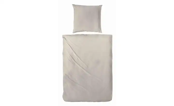 Perkal Bettwäsche-Set 220 cm 155 cm Taupe 155x220 cm