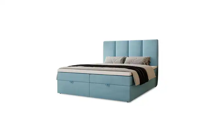 Boxbett  Malmo 208 cm 200x200 cm Blau