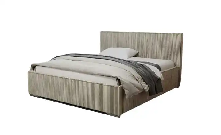 Polsterbett mit Stauraum, Cordbezug Luis 160x200 cm Beige
