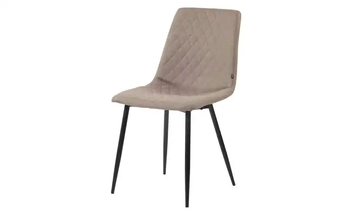 Esszimmerstuhl  mit Samtbezug Cornelius Stoff Taupe, Schwarz