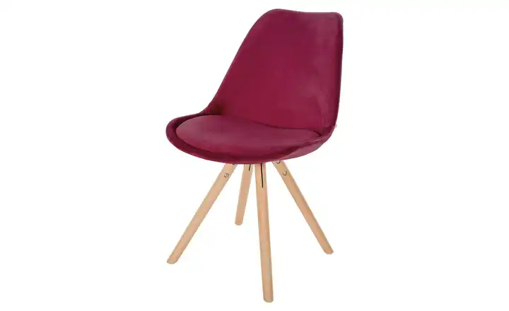 Esszimmerstuhl Caspar Bordeauxrot, Beige