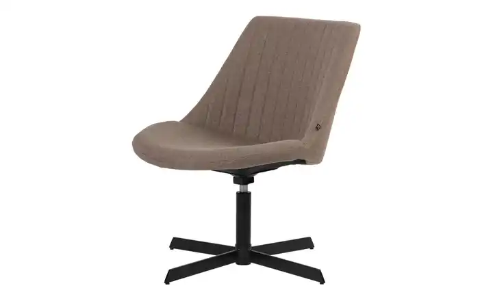 Drehstuhl Curd Taupe, Schwarz