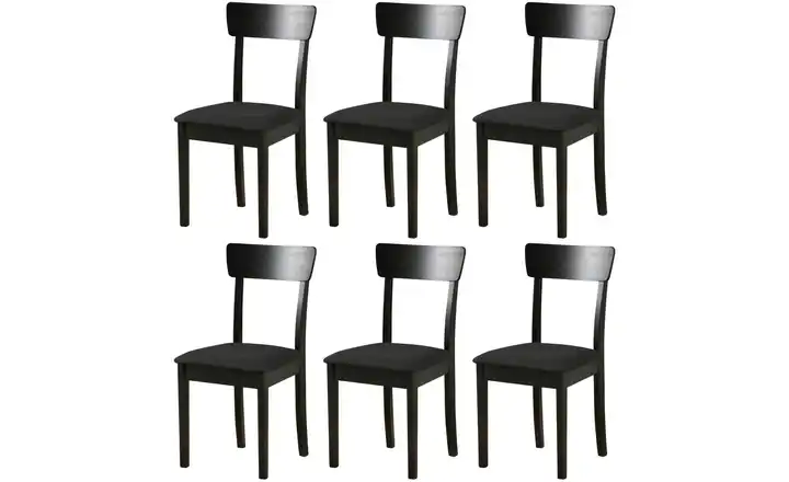 Esszimmerstuhl 6er-Set Lorenz Schwarz