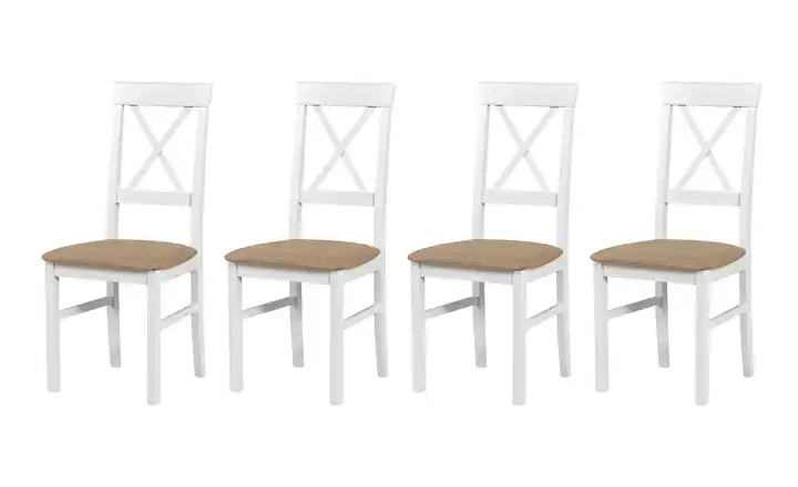 Esszimmerstuhl 4er-Set Laurentius Weiß, Taupe