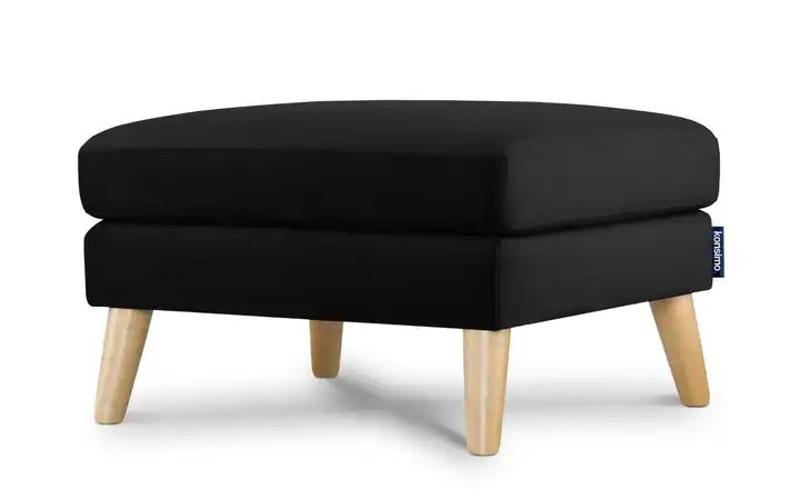 KONSIMO Hocker Tagio Schwarz Velours