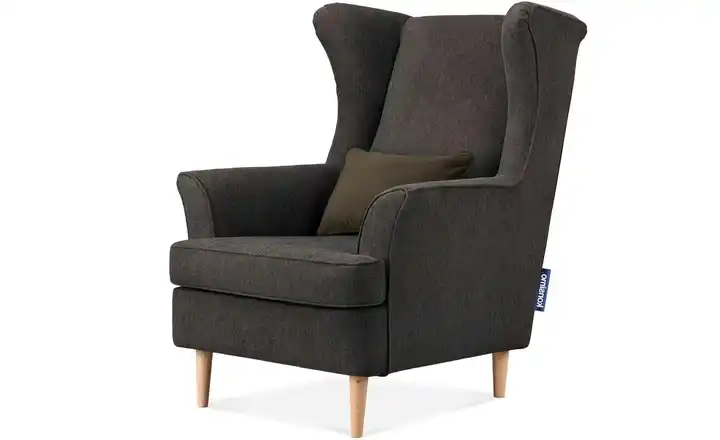KONSIMO Ohrensessel Stralis Webstoff Grau