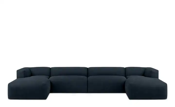 KONSIMO Wohnlandschaft Buffo Dunkelblau Webstoff