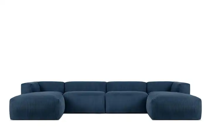 KONSIMO Wohnlandschaft Buffo Mitternachtsblau Cordstoff