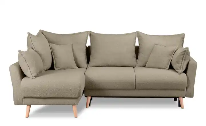 KONSIMO Ecksofa Belmos Braun links Boucléstoff