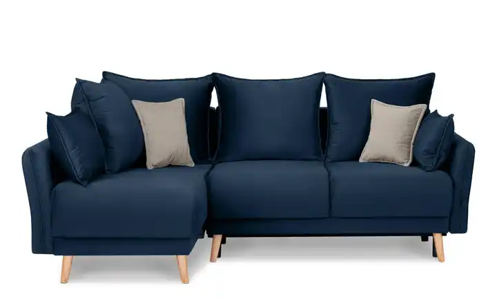 KONSIMO Ecksofa Belmos Marineblau links Velours