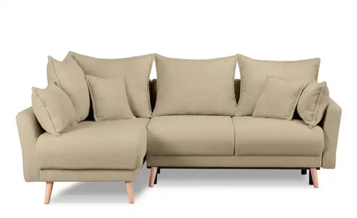 KONSIMO Ecksofa Belmos Beige links Boucléstoff