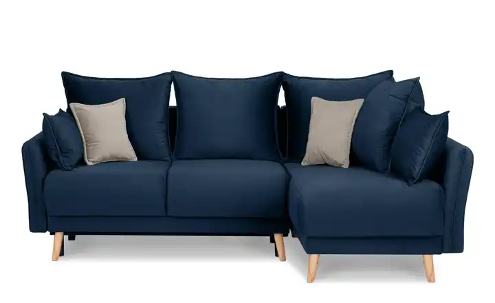 KONSIMO Ecksofa Belmos Marineblau rechts Velours