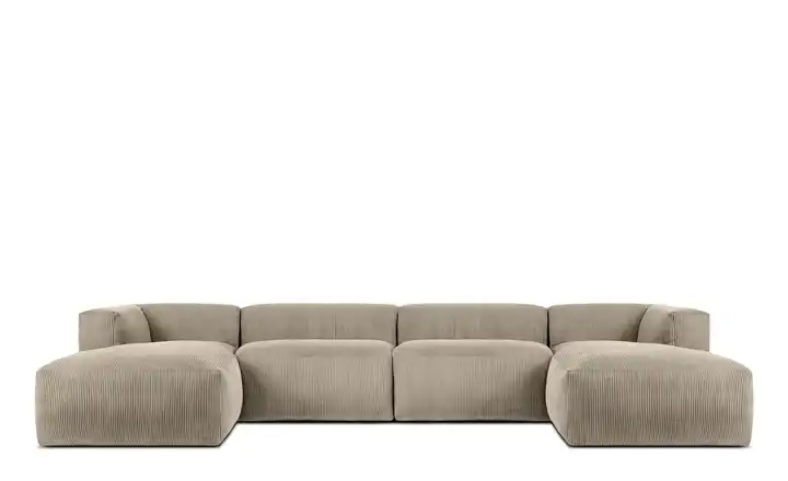 KONSIMO Wohnlandschaft Buffo Beige Cordstoff