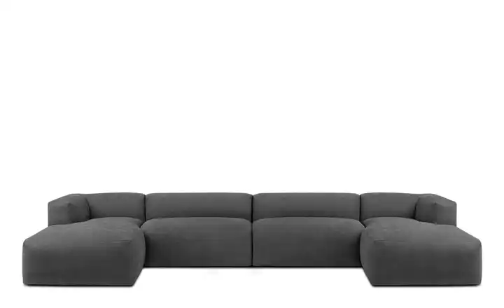 KONSIMO Wohnlandschaft Buffo Steingrau Webstoff