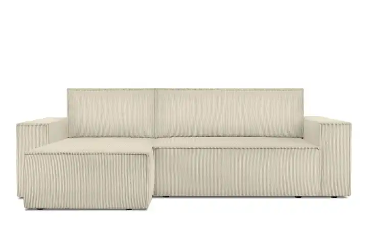 KONSIMO Ecksofa Napi Breite Armlehnen 262 cm Cremeweiß