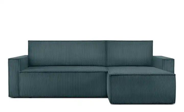 KONSIMO Ecksofa Napi Schmale Armlehnen 246 cm Blau