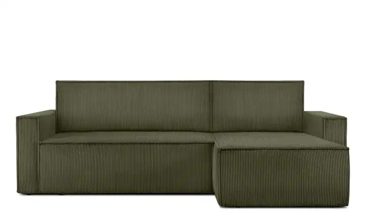 KONSIMO Ecksofa Napi Schmale Armlehnen 246 cm Hellgrün