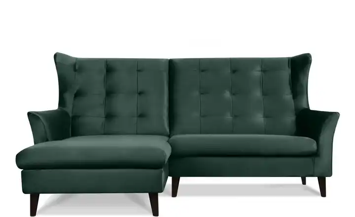 KONSIMO Ecksofa Salis Dunkelgrün links