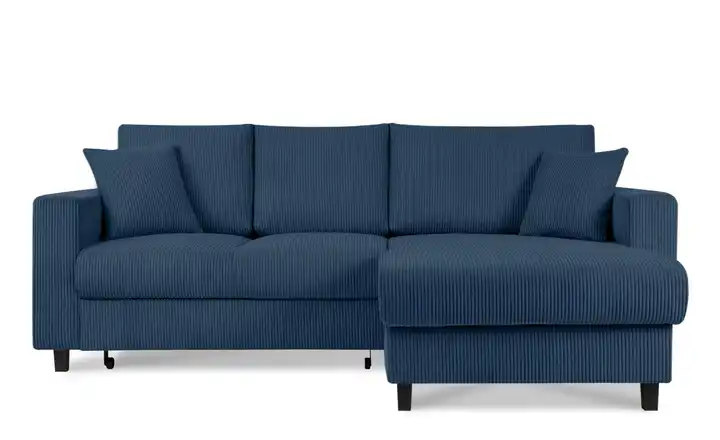 KONSIMO Ecksofa Egret Dunkelblau rechts