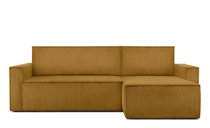 KONSIMO Ecksofa Napi Schmale Armlehnen 246 cm Gelb