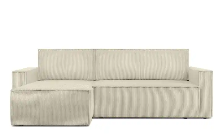 KONSIMO Ecksofa Napi Schmale Armlehnen 246 cm Cremeweiß