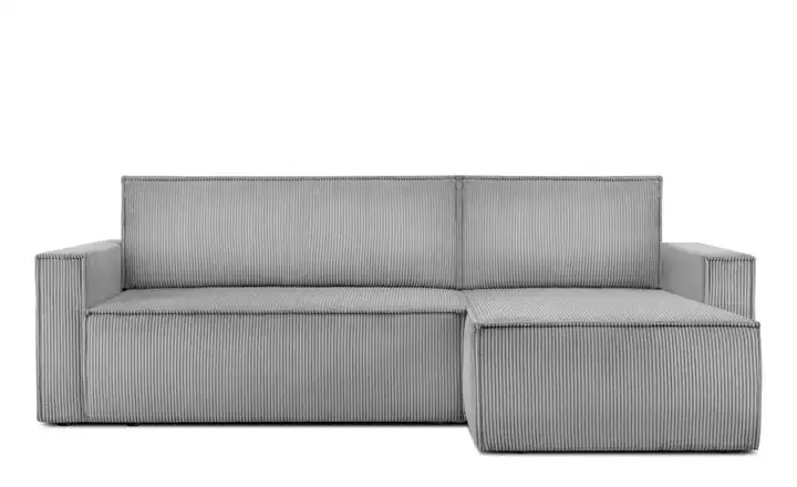 KONSIMO Ecksofa Napi Schmale Armlehnen 246 cm Hellgrau