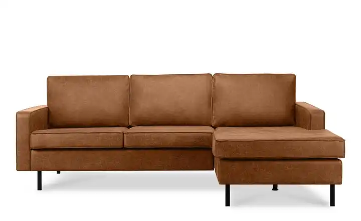 KONSIMO Ecksofa Invia Cognacbraun rechts