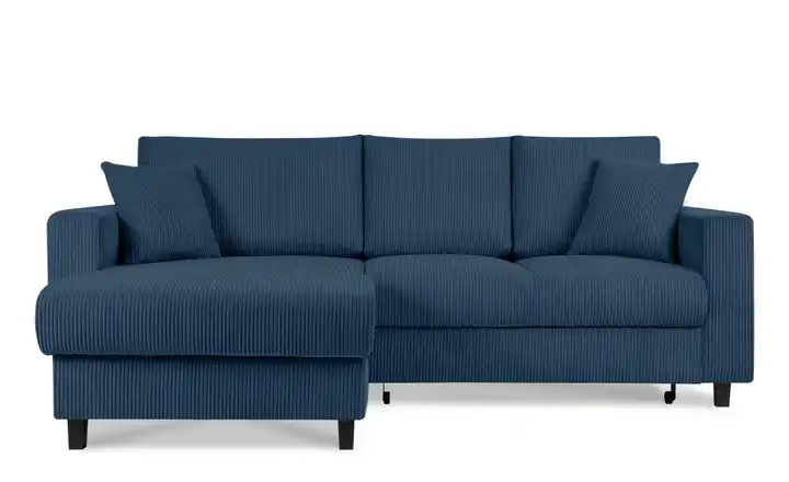 KONSIMO Ecksofa Egret Dunkelblau links
