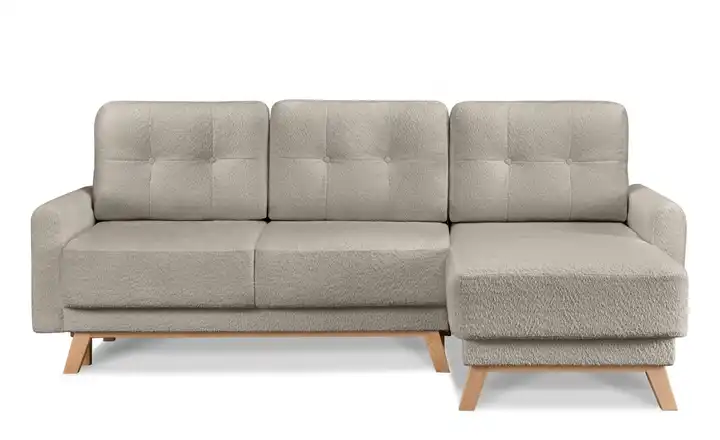 KONSIMO Ecksofa Visna Dunkelbeige rechts