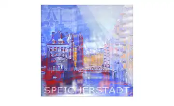 Glasbild 20x20 cm Speicherstadt II