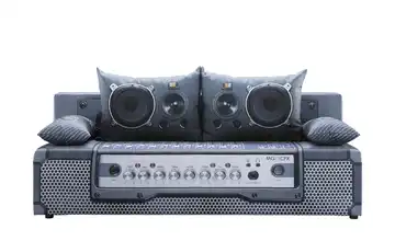 Schlafsofa Play-Full Audio Premium-Ausführung Grau, Schwarz, Weiß Grau / Schwarz / Weiß