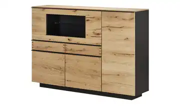 Highboard Light Line 6 Schwarz, lackiert