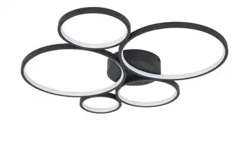 Trio LED-Deckenleuchte, Kreise, schwarz Rondo Schwarz, matt