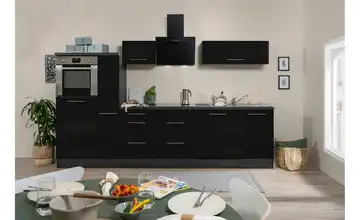 Küchenzeile Schwarz, Grau, Weiß